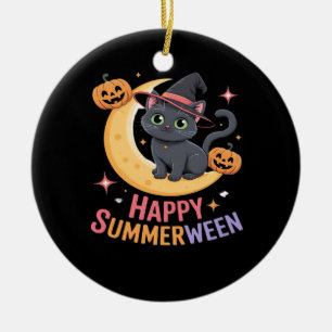 Cat Cute Halloween Aesthetic Essential T-Shirt Ceramic Ornament