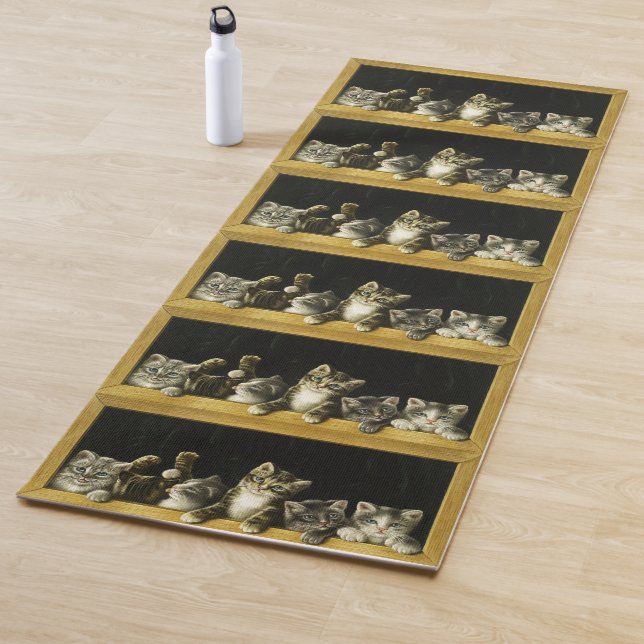 CAT CUTE KITTENS REVERSIBLE YOGA MATS (In Situ)