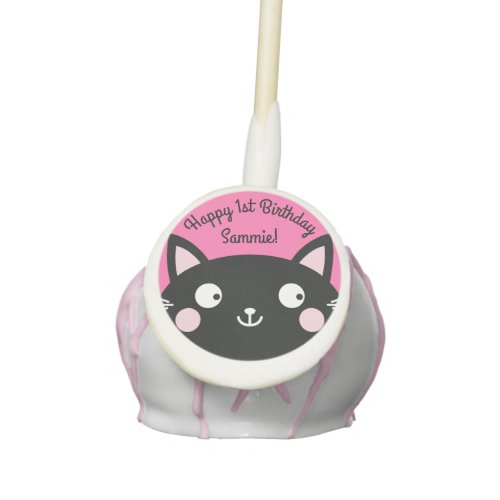 Cat Cute Kitty Colorful 1st Birthday Party Theme Cake Pops