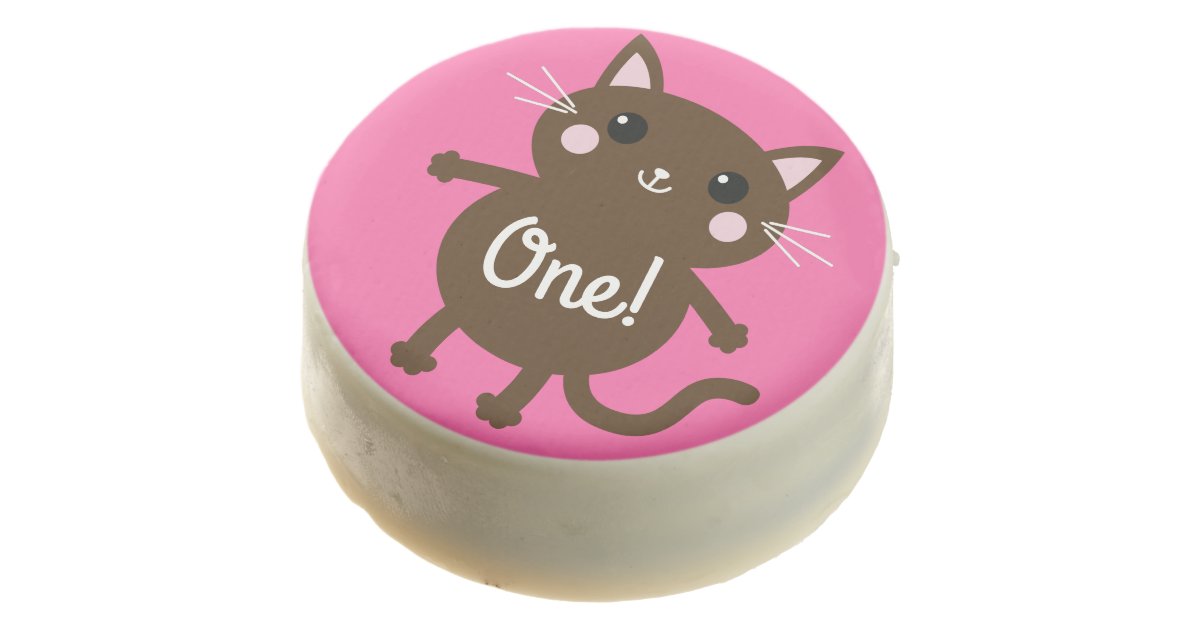 Cat Cute Kitty Colorful 1st Birthday Party Theme Chocolate Covered