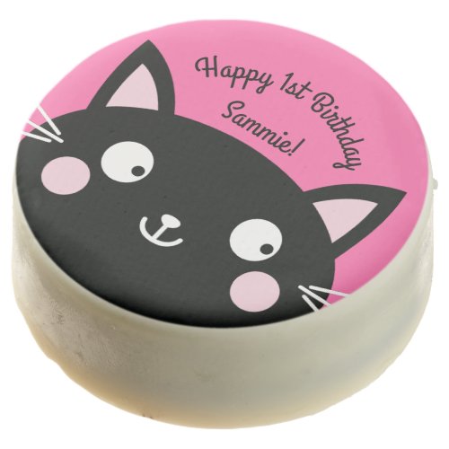 Cat Cute Kitty Colorful 1st Birthday Party Theme Chocolate Covered Oreo