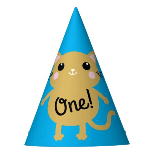 Cat Cute Kitty Colorful 1st Birthday Party Theme Party Hat