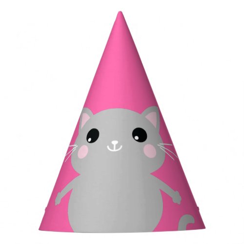 Cat Cute Kitty Colorful 1st Birthday Party Theme Party Hat