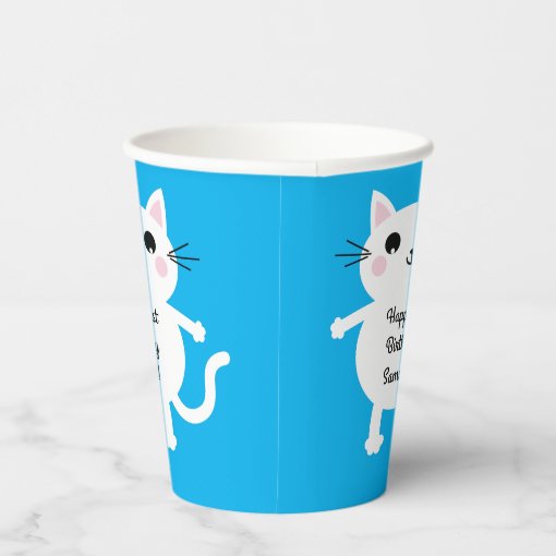 Cat Cute Kitty Kid's Birthday Party Paper Cups | Zazzle