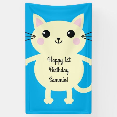 Cat Cute Kitty Kids Birthday Party Theme Banner