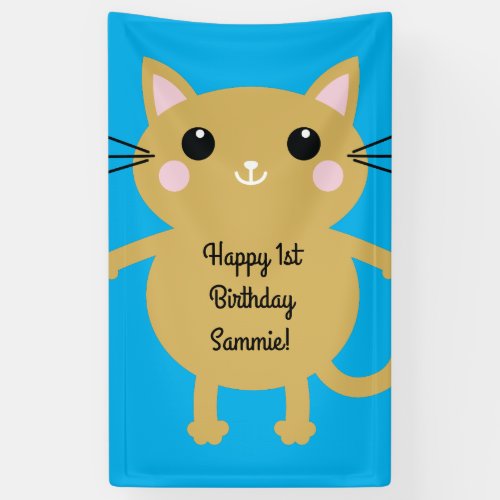 Cat Cute Kitty Kids Birthday Party Theme Banner