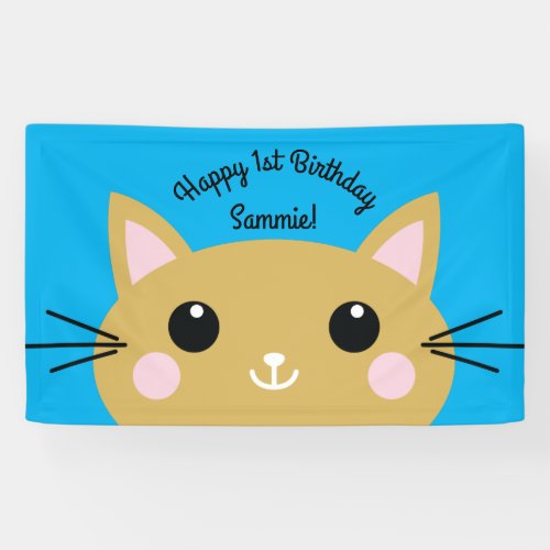 Cat Cute Kitty Kids Birthday Party Theme Banner