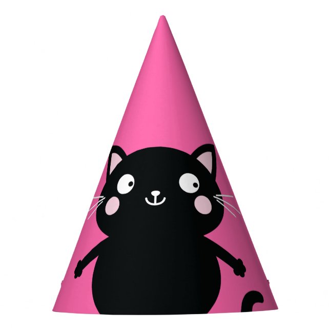Cat Cute Kitty Kid's Birthday Party Theme Hat (Front)