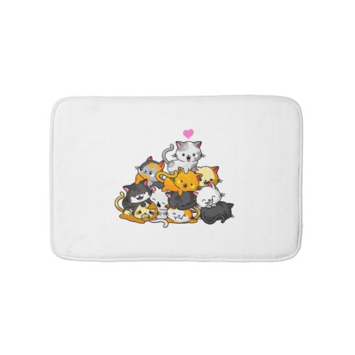 Cat Cute Kitty Pile Cats Anime Kawaii Neko Gift Bath Mat