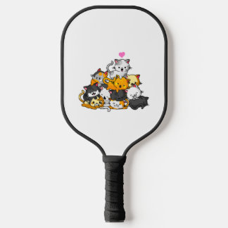 Cat Cute Kitty Pile Cats Anime Kawaii Neko Gift Pickleball Paddle