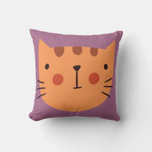 Cat Cute Orange nursery Baby Room Throw Pillow