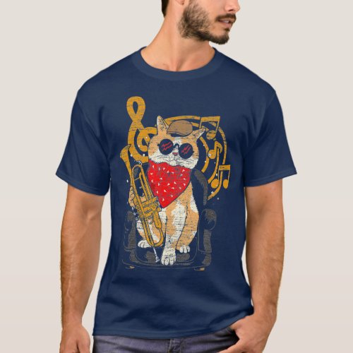 Cat Cute Pet Parent Gift Trumpet T_Shirt