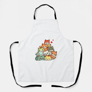 Cat Cute Pile Cats Anime Kawaii Neko Cat Lover Wom Apron