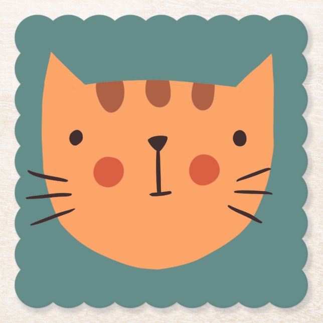 Cat Cute Pinky  Paper  Paper Coaster (Front)