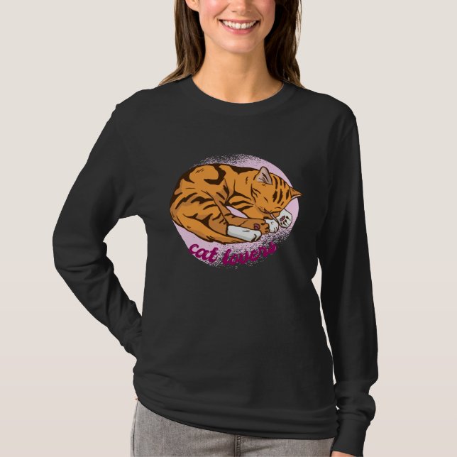 cat  cute sleeping T-Shirt (Front)