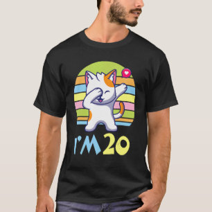 Cat Dabbing With Heart Happy To Me You 20 Years Ol T-Shirt