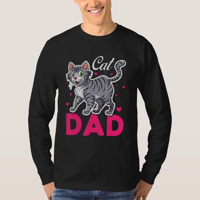 Cat Dad Best  Cat  Kitty Kitten Father Mens T-Shirt (Front)