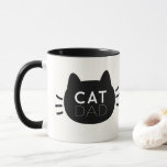 Cat Dad Black Cat Face Photo Mug<br><div class="desc">This cute "cat dad" mug features a cute black cat face with your photo. Change the background colors and personalize it for your needs. You can find matching products at my store.</div>