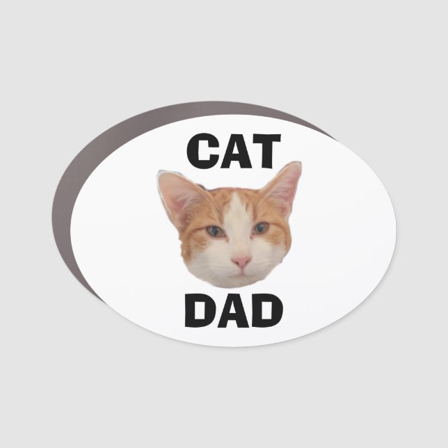 Cat Dad  Car Magnet (Front)