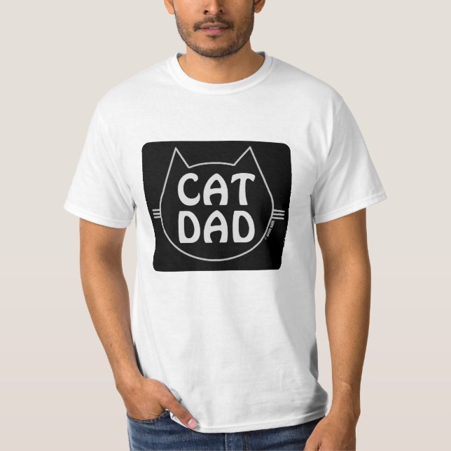 CAT DAD Cat Lover's Black T-Shirt (Front)