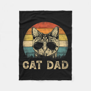 Cat Dad Cat Lovers Daddy Father's Day Fleece Blanket