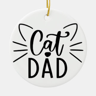 Cat Dad Ceramic Ornament