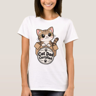 Cat Dad Certified – Cute Tabby Kitten in Box Shirt