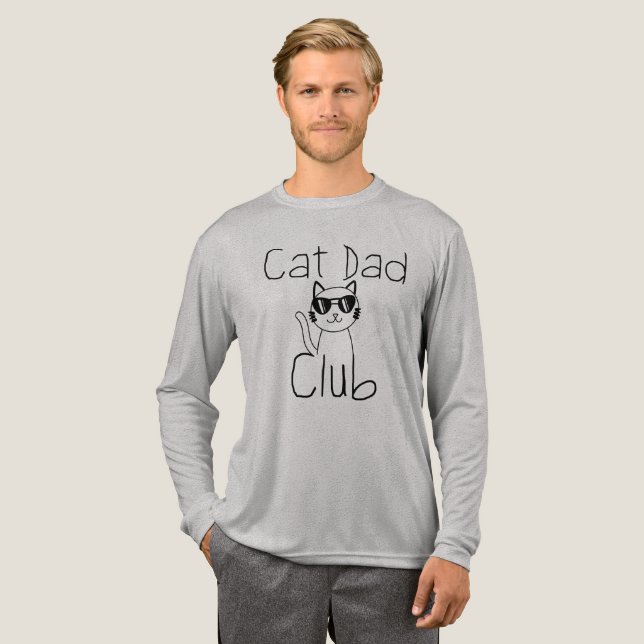 Cat Dad Club, Funny Cat Dad Tri-Blend Shirt (Full Front)