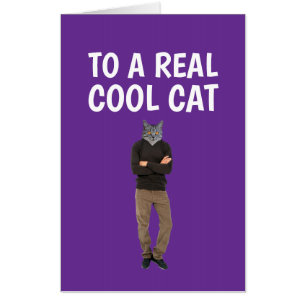 CAT DAD COOL giant BIRTHDAY GREETING Card