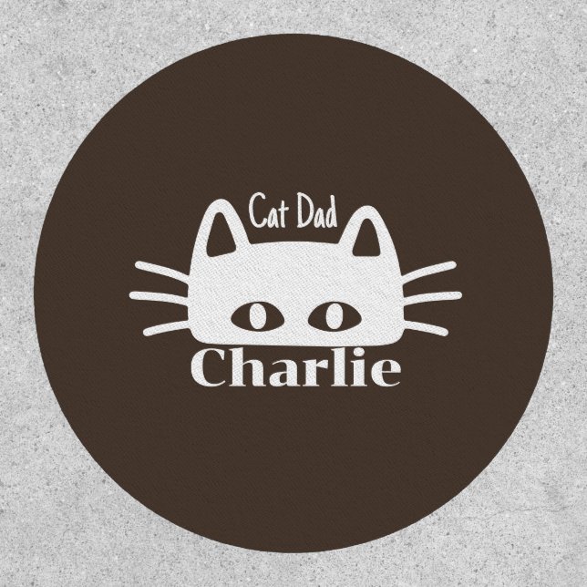 Cat Dad custom cat name Patch (Front)