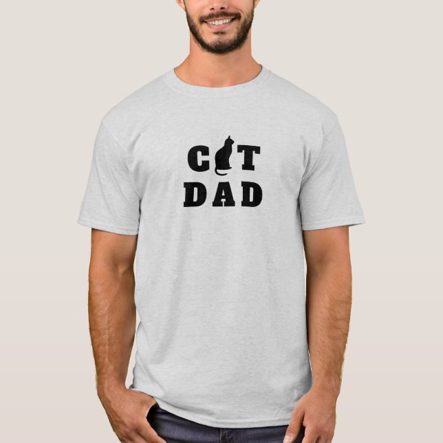 Cat Dad Cute Silhouette T-Shirt (Front)