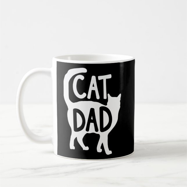 Cat Dad  Dad Papa Father's Day  Men  Coffee Mug (Left)