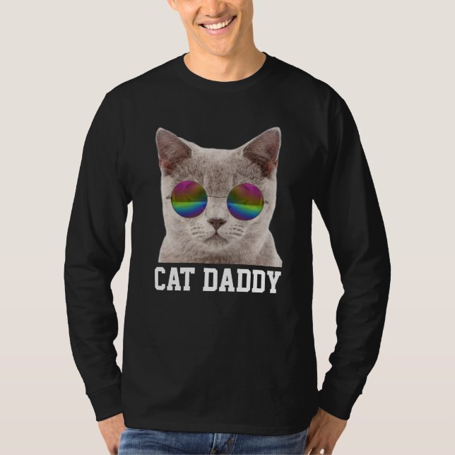 CAT DAD DADDY FATHER'S DAY MENS T-SHIRTS (Front)