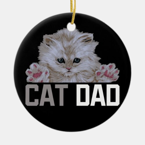 Cat Dad Daddy Kitten Kitty Owners Fur Parent Cat Ceramic Ornament