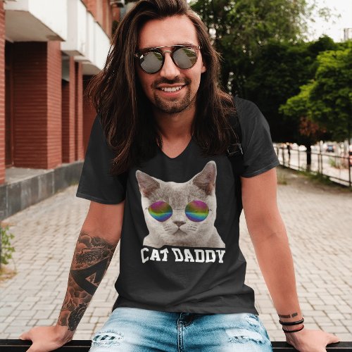 CAT DAD DADDY SUNGLASSES MENS T_SHIRTS