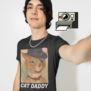 CAT DAD DADDY TOP HAT ART T-SHIRTS TEES