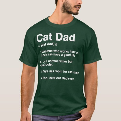 Cat Dad Definition Funny Meaning  Cat Lover Gift T_Shirt