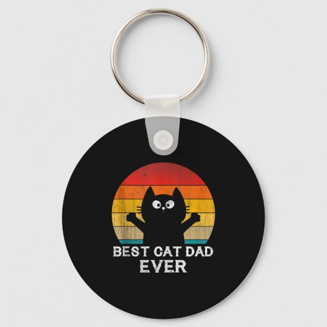 Cat Dad Ever - Funny Cats Tank Top  Keychain (Front)