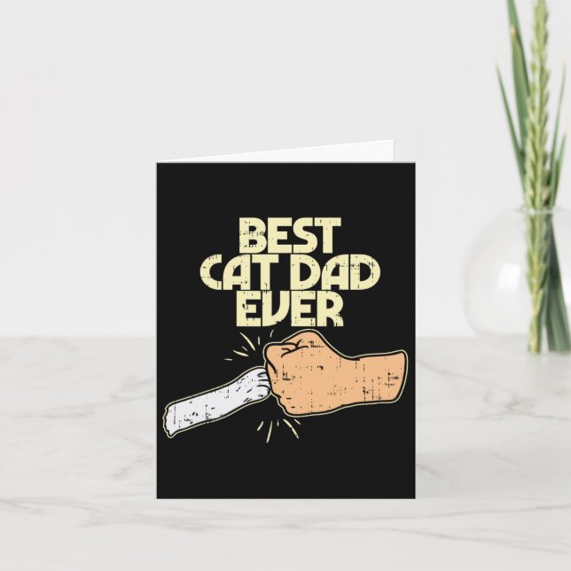 Cat Dad Ever Funny Kitten Pet Lover Owner Dad Men  Card (Front)