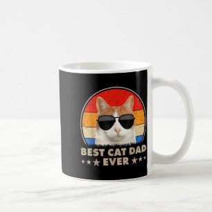 Cat Dad Ever Vintage Cool Gles Cat For Father Men Coffee Mug