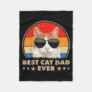 Cat Dad Ever Vintage Cool Gles Cat For Father Men  Fleece Blanket