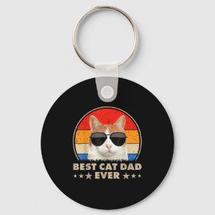 Cat Dad Ever Vintage Cool Gles Cat For Father Men  Keychain