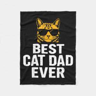 Cat Dad Ever Vintage Funny Cat Daddy Fathers Day  Fleece Blanket