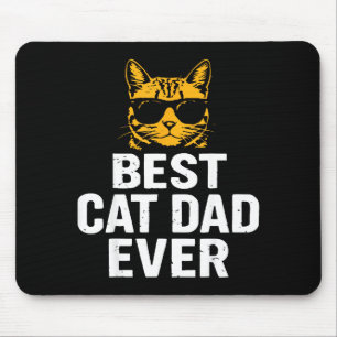 Cat Dad Ever Vintage Funny Cat Daddy Fathers Day  Mouse Pad