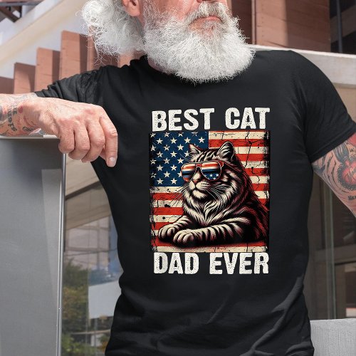 Cat Dad Fathers Day Best Cat Dad Ever T_Shirt