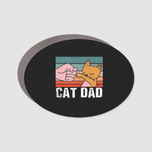 Cat dad fathers day gift Cat Retro Present Car Magnet