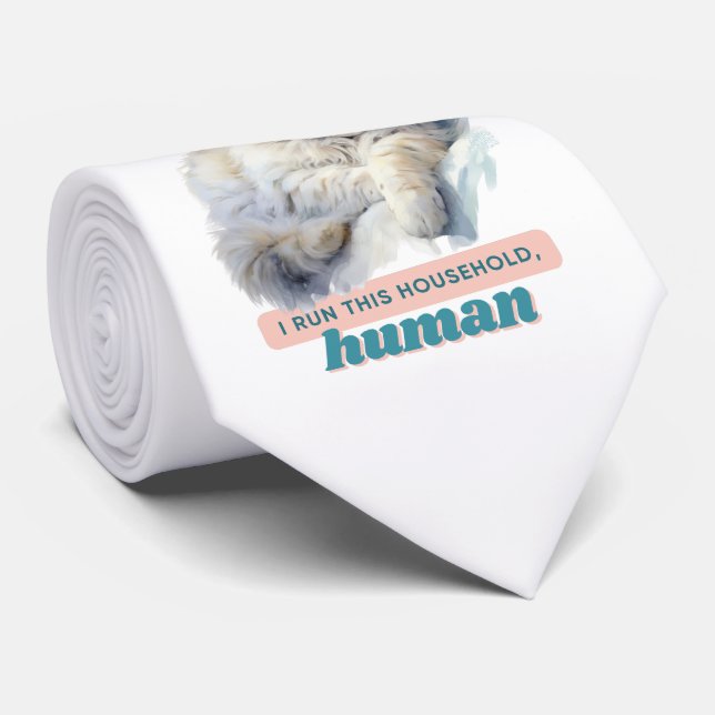 Cat Dad Fathers Day Gift Ideas Neck Tie (Rolled)