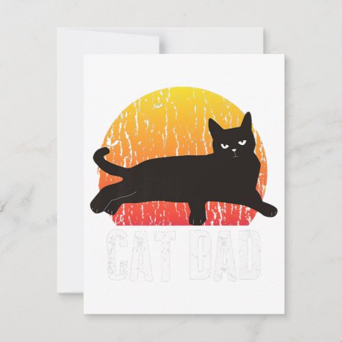 Cat Dad For Fathers Day Cat Retro Distressed 2021 Invitation