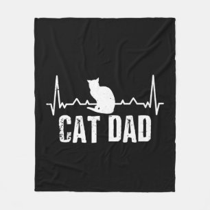 Cat dad for fathers day   Cat Retro Product Fleece Blanket