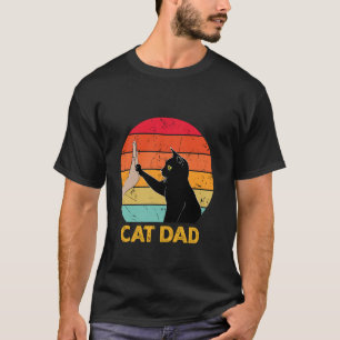 Cat Dad Funny Cat Lover Black Cat Highfive Vintage T-Shirt